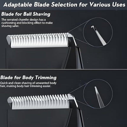 DSP Men's Razor DSP with Replaceable Ceramic Blade Anti-Cutting Professional Waterproof Body Hair Shaver with LED Light, Display and Standing Charging Station (Black) 60386