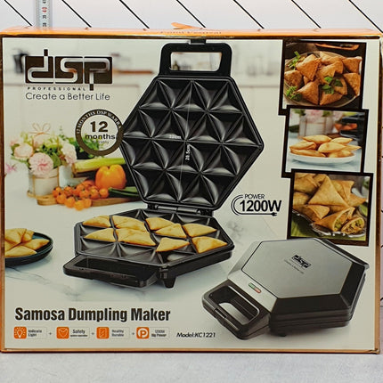 DSP KC1221 Samosa Dumpling Maker with 8 Cavity Mold, 1200W Power, Non-Stick Coating, Perfect for Home or Commercial Use