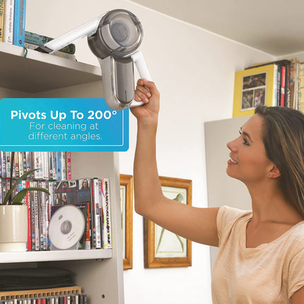Black & Decker 18V Cordless Handheld Pivot Vacuum Cleaner With 1.5Ah Li-Ion Battery, 27.5 AW Suction Power, 440ml Bowl Capacity And Triple Filteration With 200° Rotation PV1820LRGP-GB 1 Years Warranty
