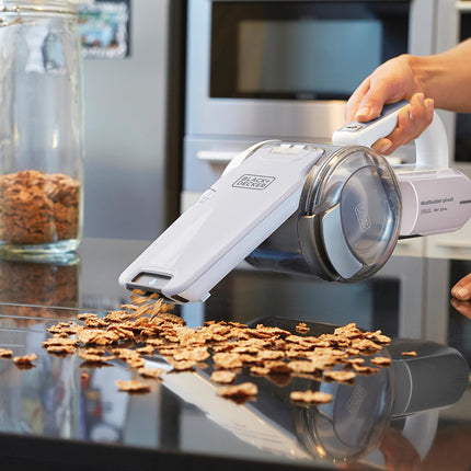 Black & Decker 18V Cordless Handheld Pivot Vacuum Cleaner With 1.5Ah Li-Ion Battery, 27.5 AW Suction Power, 440ml Bowl Capacity And Triple Filteration With 200° Rotation PV1820LRGP-GB 1 Years Warranty