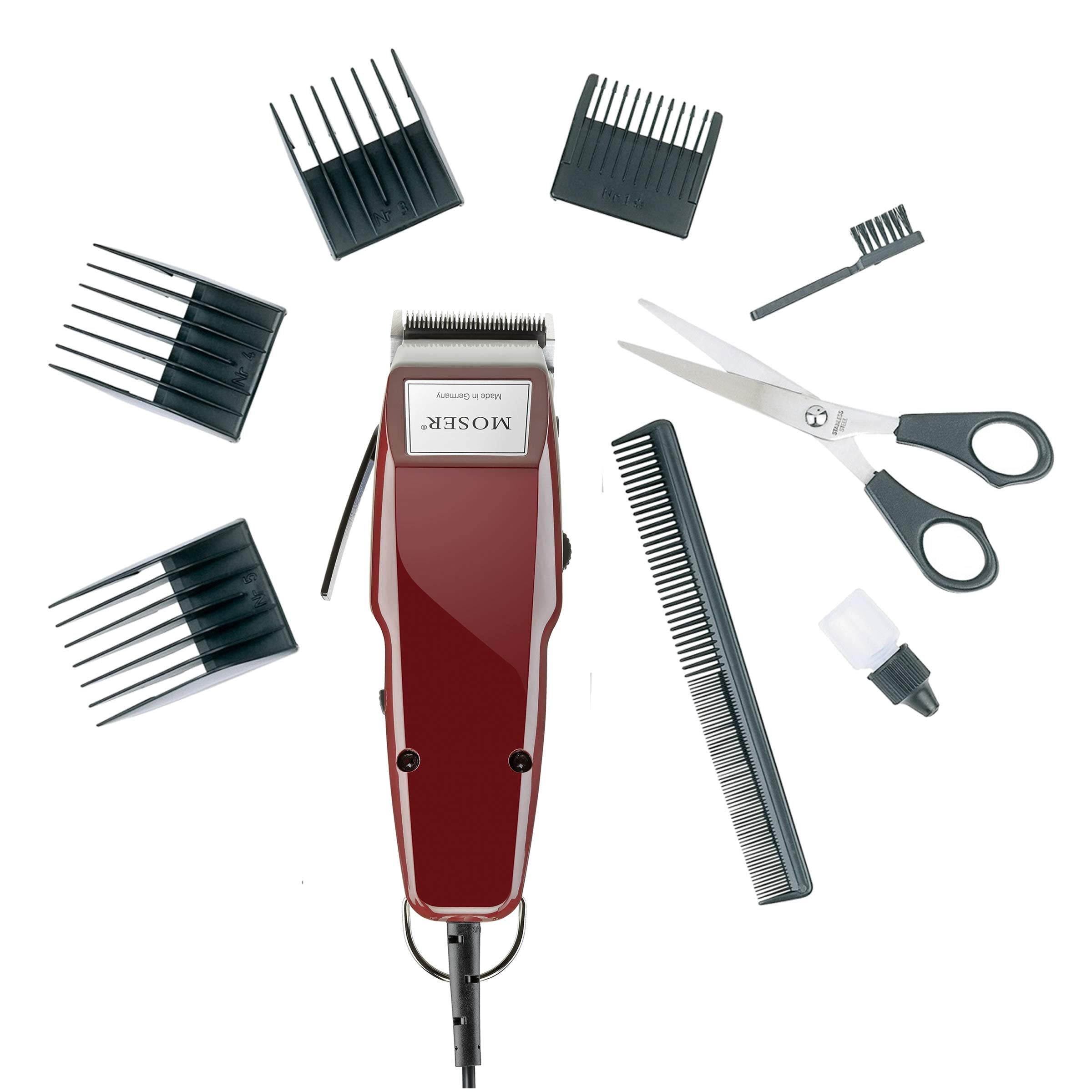 Moser 1400-0378, Professional Corded Hair Clipper, Burgandy Set (Pack Of 1)