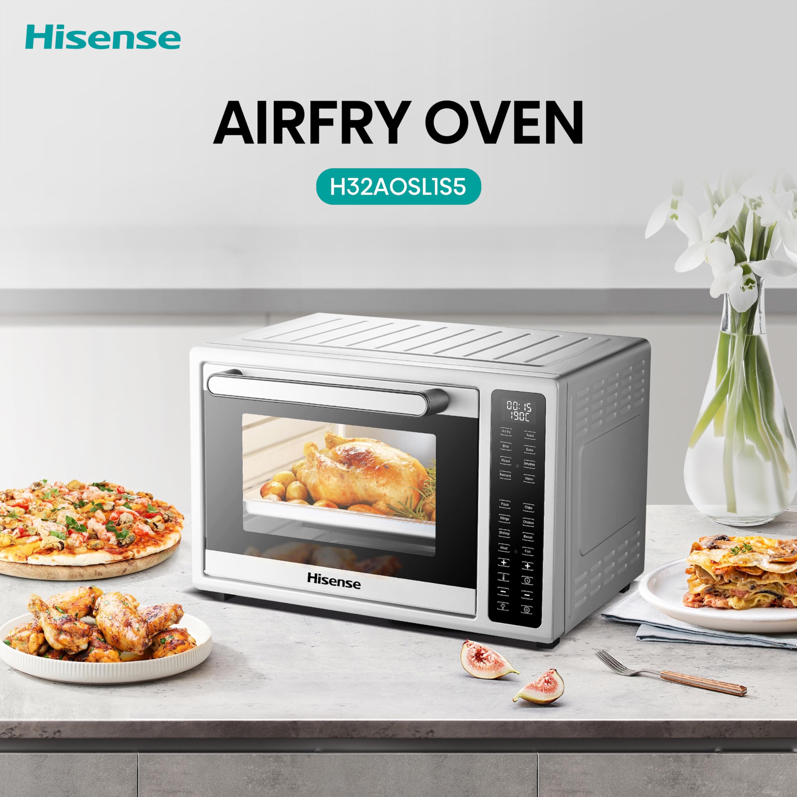 Hisense H32AOSL1S5 | 32 L Stainless Steel Air Fryer Oven 1700 W