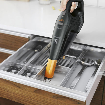 Electrolux Handheld Cordless Vacuum Cleaner with 2 Power Levels & Turbo Power Battery up to 24min Runtime, Car Vacuum with Easy Reach Nozzle & Soft Steer Wheels Cleans Hard-to-Reach Places, ZB6214IGM