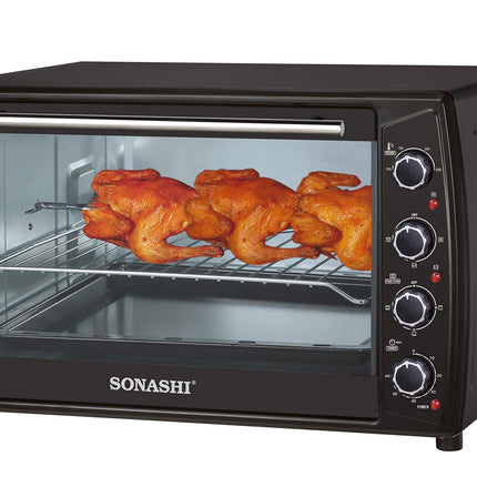 Sonashi STO-732 63 Liters Electric Oven w/Indicator Light, Inside Lamp, Cooking Accessories, Adjustable Temperature, Timer | Electric Oven | Home Appliances/2200W