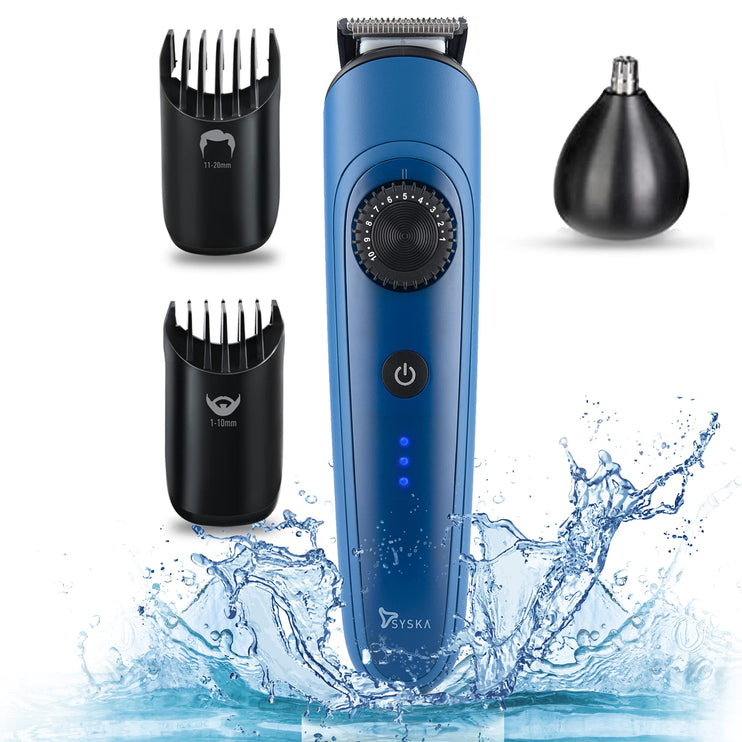 ماكينة تشذيب اللحية Syska HT950 BeardPro السلكية واللاسلكية مع شحن سريع، مدة تشغيل 120 دقيقة، من الرأس إلى الأنف، تشذيب بزاوية 360 درجة