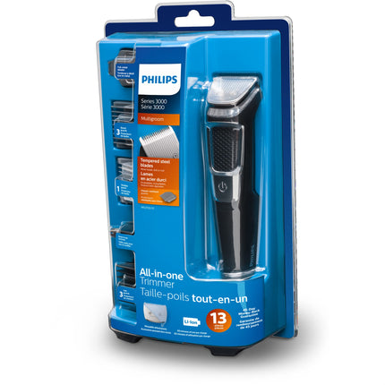 Philips Multigroom Series 3000 Cordless with 10 Trimming Accessories, Lithium-Ion and Storage Bag, MG3750/10