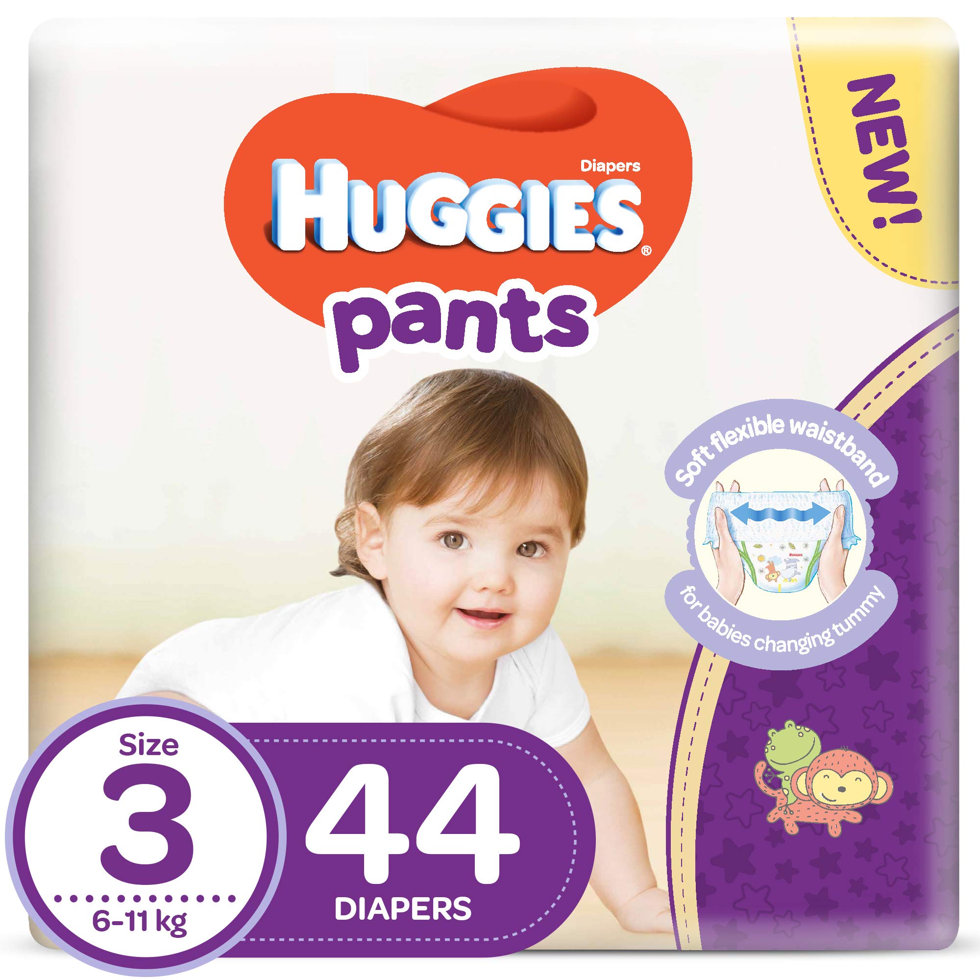 Huggies Active Baby Pants - Size 3, 6-11 Kg, 44 Diapers