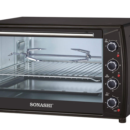 Sonashi STO-732 63 Liters Electric Oven w/Indicator Light, Inside Lamp, Cooking Accessories, Adjustable Temperature, Timer | Electric Oven | Home Appliances/2200W