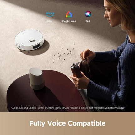 DREAME D20 Plus Robot Vacuum, 13,000Pa Suction, DuoBrush for Zero Tangled Hair, 5L Dust Bag for 150 Days, LDS Navigation, 2-in-1 Vacuum & Mop, 5,200mAh Battery, App & Voice Control