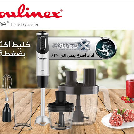 Moulinex Quickchef Hand Blender, 800 ml, 1000 Watt - Stainless / Black - DD65J810