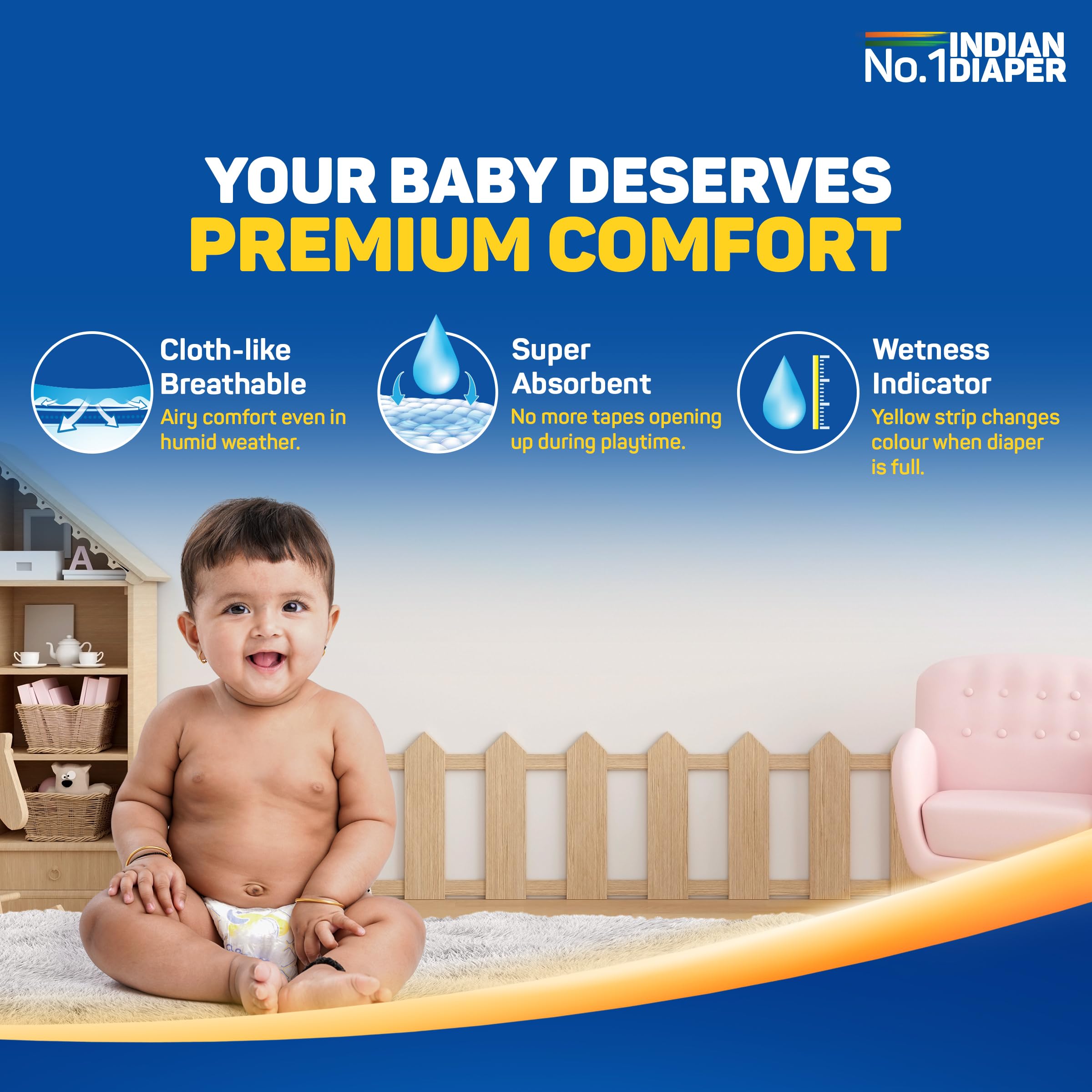 TEDDYY Baby Premium Diapers Pants Small 58 Counts