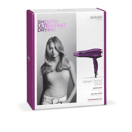 BaByliss Velvet Orchid 2300 DC Hair Dryer | Built-in 3 Heat & 2 Speed Settings With Cool Shot | Ionic frizz-Control For Smooth Hair | Stylish Lightweight Design For Comfort Use | 5513PSDE