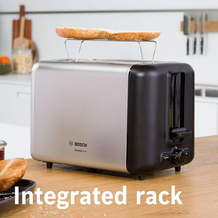 Bosch Compact Toaster DesignLine /970W, TAT3P424GB, 1 Year Manufacturer Warranty