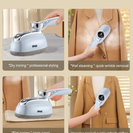DSP Steamer for Clothes,1200W Portable Handheld Steamer Iron with LCD Display,4Mode,160 ML Detachable Water Tank, 25s Fast Heating 180° Swivel Handle Powerful Wrinkle Remover, Garment Steamer for Home, Dorm, Travel