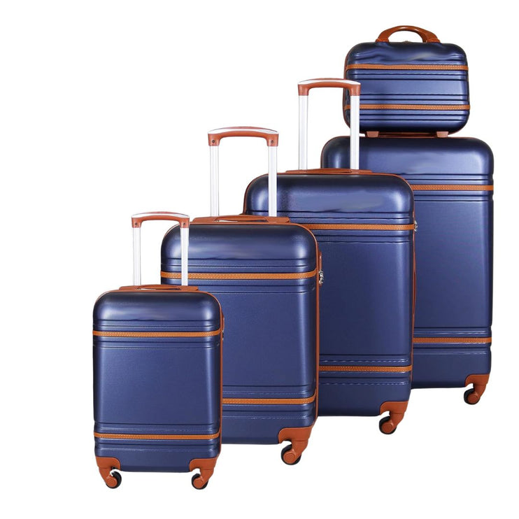 Royal Travel Stripe Design Trolley Bags, Set Of 5 Pcs - Multi Colour