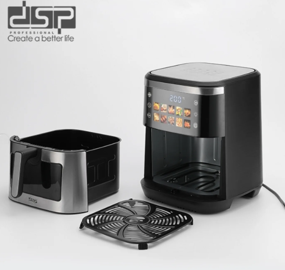 مقلاة هوائية DSP KB2195 /10 L / 1600 واط ووظيفة التسخين السفلية 500 واط