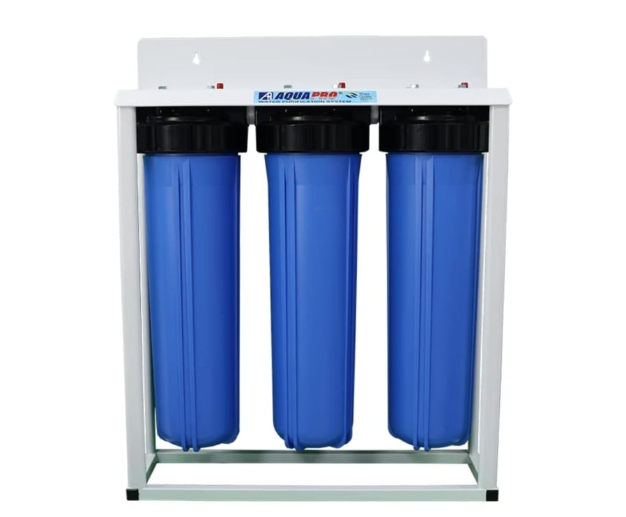 Aquapro Triple jumbo 20" Whole House Filter With 5 Year Warranty/ Free Delivery & Installation فلتر اكوا برو ثلاثي جامبو 20" لكامل المنزل مع ضمان 3 سنوات / توصيل وتركيب مجاني