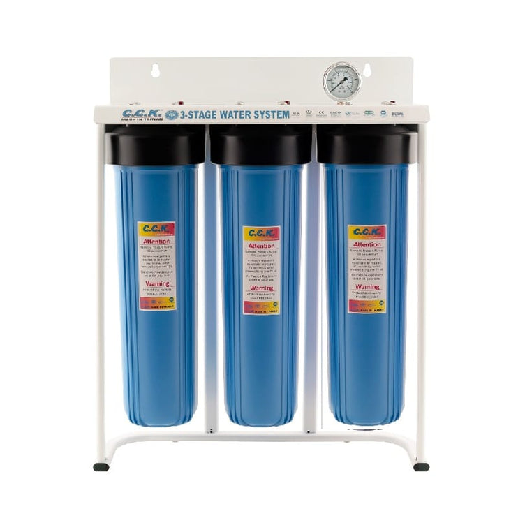 CCK Triple jumbo 20" Whole House Filter With 3 Year Warranty/ Free Delivery & Installation فلتر سي سي ك ثلاثي جامبو 20" لكامل المنزل مع ضمان 3 سنوات / توصيل وتركيب مجاني
