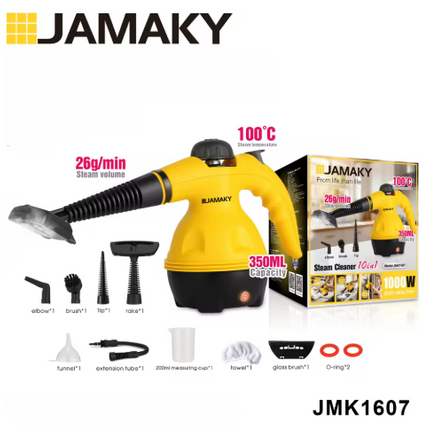 JAMAKY 10-in-1 Steam Cleaner - 1000W, 26g/min Steam, Multi-Surface Kit for Floors/Kitchen/Windows