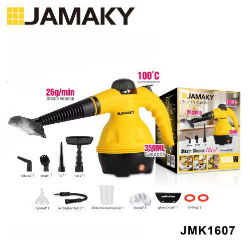 JAMAKY 10-in-1 Steam Cleaner - 1000W, 26g/min Steam, Multi-Surface Kit for Floors/Kitchen/Windows