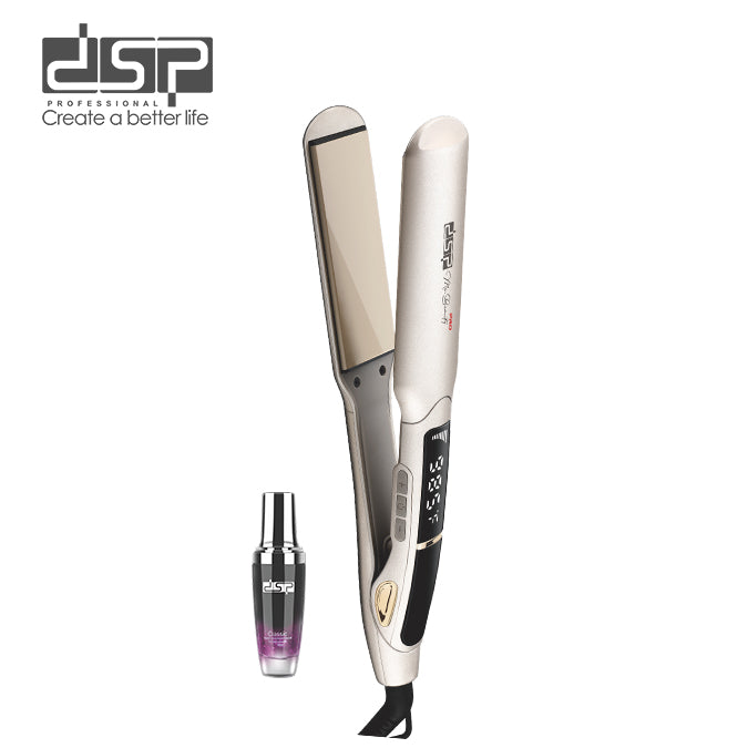 مكواة فرد الشعر الاحترافية DSP - ألواح مطلية بالسيراميك، 5 إعدادات لدرجة الحرارة، تسخين لمدة 30 ثانية، سلك دوار 360 درجة
