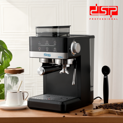 DSP 20Bar 1350W Smart Touchscreen Espresso Coffee Makerr W/ 51mm Aluminum Funnel, 20 Grind Settings & Milk Frother