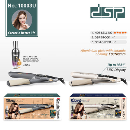 مكواة فرد الشعر الاحترافية DSP - ألواح مطلية بالسيراميك، 5 إعدادات لدرجة الحرارة، تسخين لمدة 30 ثانية، سلك دوار 360 درجة