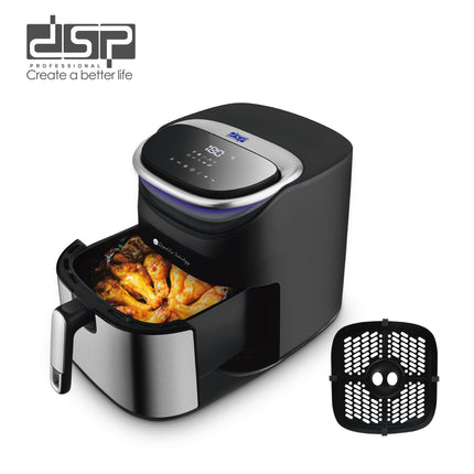DSP Hot-Selling Smart 7L Air Fryer 10 Presets for Fries/Chicken/Wings | Oil-Free Healthy Meals, Non-Stick Basket & Baking Tray