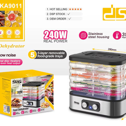 Dsp KA9011 Food Dehydrator 240W Stainless Steel