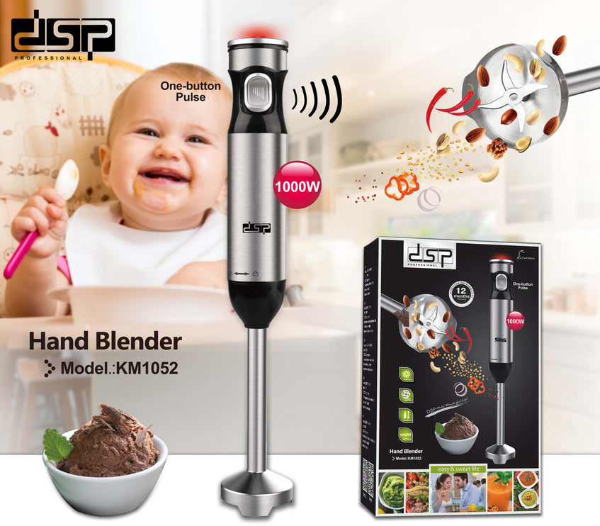 DSP Food Mixer 1000W Electric Hand Held Blender Stainless Steel KM1052