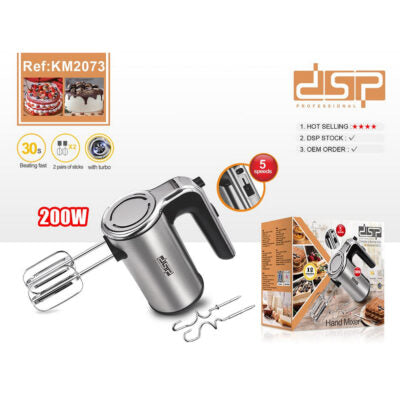 DSP KM2073, 200W Hand Mixer Stainless Steel