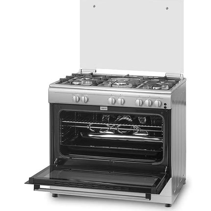 طباخ غاز وولف باور 5 شعلات 60 × 90 سم، ضمان لمدة عام WCR950CI فضي