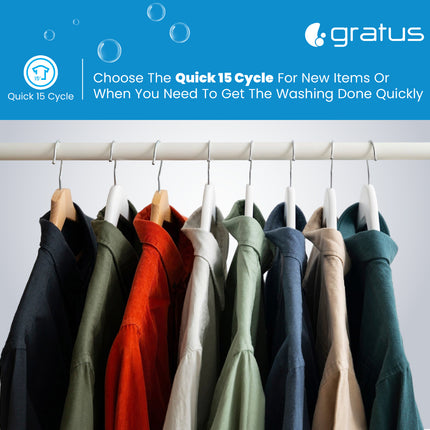 Gratus 8 KG Front Load Washing Machine 1400 RPM & 15 Programs, Digital Display, Inverter Motor, inox silver, 1 Year Full Warranty, Model – WFD8502WEVTX