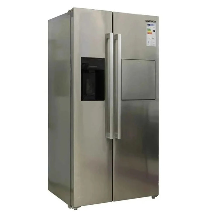 Daewoo 541 Liter Side By Side Refrigerator, Water Dispenser, No Frost, Color Silver Model – FRN-X24FS