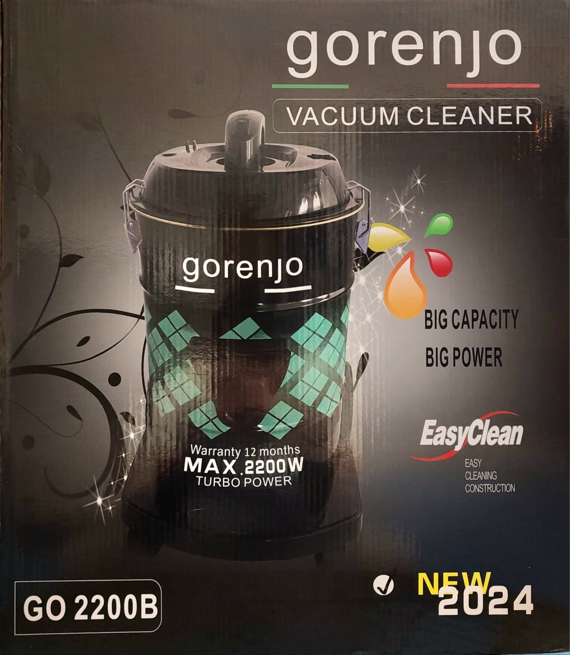 GORENJO.Drum Vacuum Cleaner 2200W / 22L GO2200B