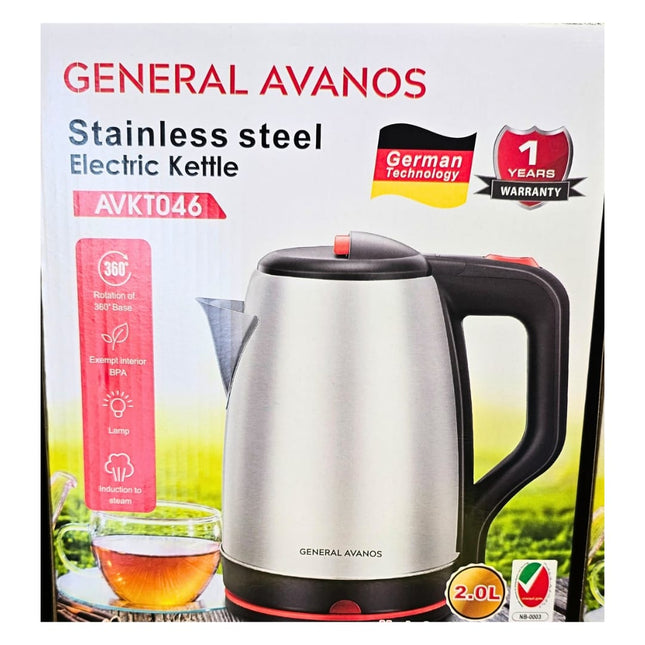 General Avanos Stainless steel  electric kettle AVKT046 German technology / 2L / 1500 W