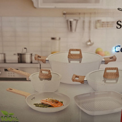 طقم أواني طهي ستوفويل فورجد 8 قطع (أبيض)