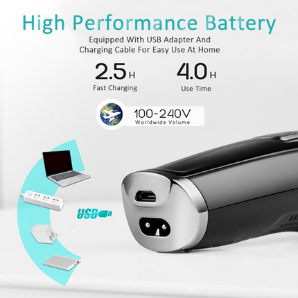 ماكينة حلاقة رجالية DSP، استخدام متواصل حتى 3 ساعات، أسود/رمادي، ثلاث مستويات للحلاقة 1/2/3، مع ضمان لمدة عام/90286