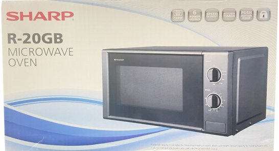 Sharp R-20GB-BK3 20L Microwave Oven 700 Watts Black