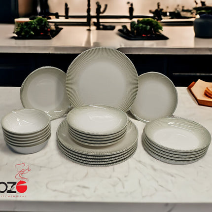 OZO 24 Pcs Porcelain Dinner Set - Made in Turkey