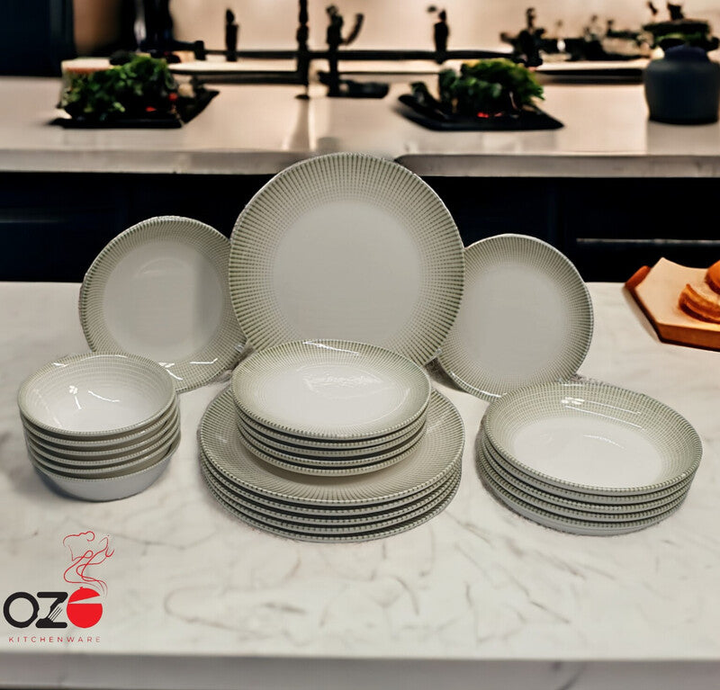 OZO 24 Pcs Porcelain Dinner Set - Made in Turkey
