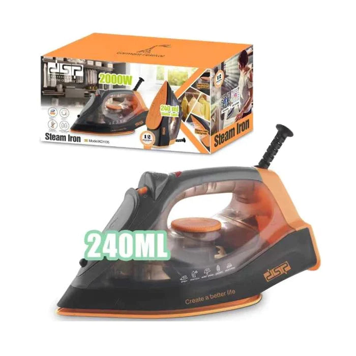 Dsp, 2000W 240Ml Ceramic Steam Iron Efficient & Powerful With Adjustable Temperature Kd1135