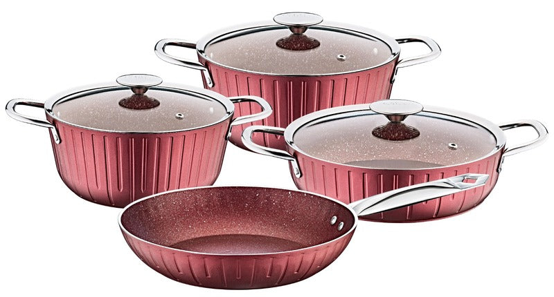 OZO -7PCS GRANITEC COOKWARE SET-MADE IN TURKEY يوجد طعج بسيط