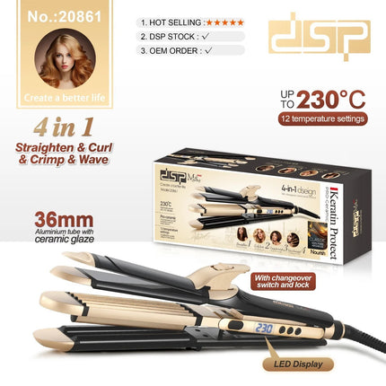 DSP hair straightener model 20861, four-function with a temperature of 230 degrees