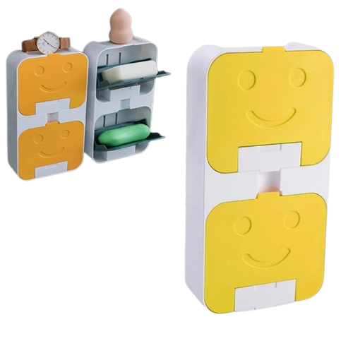 Flip lid drain Soap Box ABS قاعدة حافظة للصابون