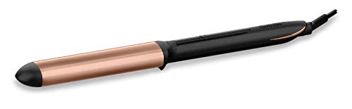 BaByliss Bronze Shimmer Wand Curling Iron | 6 Heat Settings From 160⁰C Up To 210°C | Advanced Nano-quartz Ceramic Barrel For Effortless Waves |140mm Long Oval Barrel With Heat Glove | C456SDE (Black)