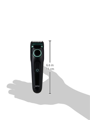 Braun Beard Trimmer for Men Cordless and Rechargeable Hair Clipper, Turquoise/Black