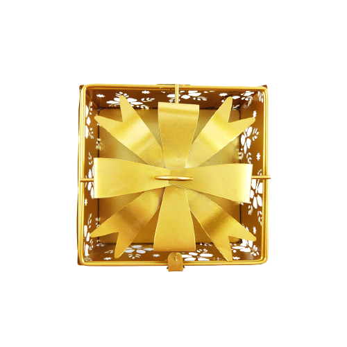 Square Gold Metal Gift Box