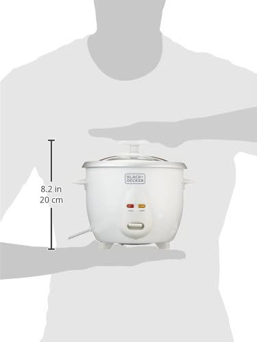BLACK+DECKER Rice Cooker With Removable NonStick Bowl 350W 0.6L طباخ الارز ستانلس ستيل من بلاك اند ديكر