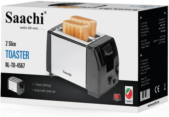 Saachi 2-Slice Toaster , Black